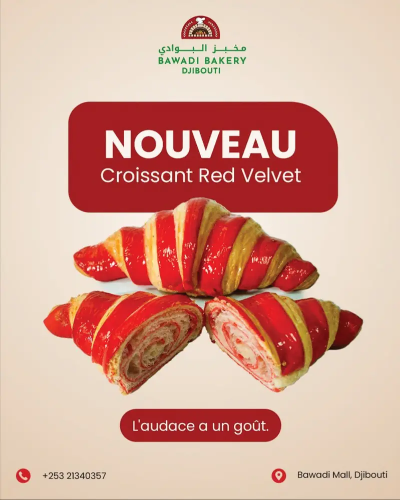 Bawadi Bakery — Lancement produit · croissant red velvet
